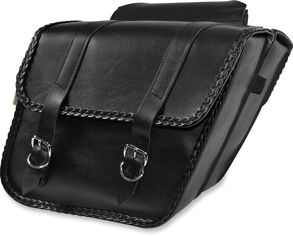 Braided Slant Saddlebags Black, 1, nordicamoto.ro