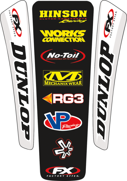 Universal Rear Fender Decal Kit Black, Red, White, Yellow, 2, nordicamoto.ro