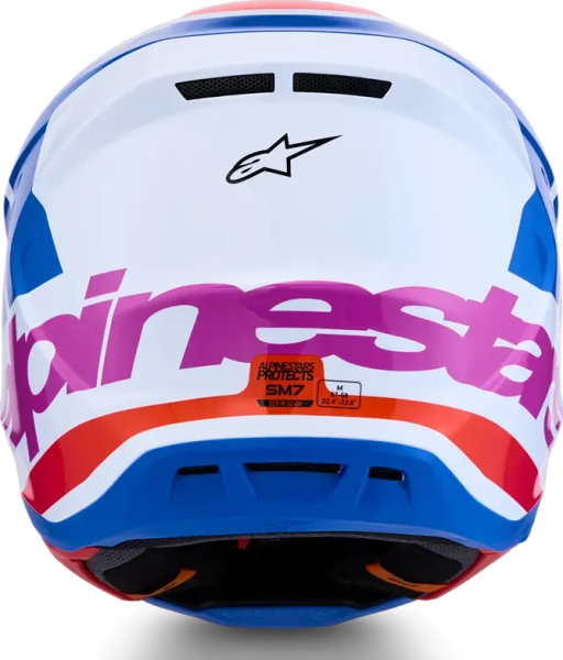 Alpinestars S-M7 Core sisak, fehér/kék/rózsaszín, XXL, 7, nordicamoto.ro