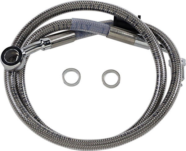 Extended Length Stainless Steel Brake Line Silver, Clear-coated Oversize [+102 mm (4'')], 1, nordicamoto.ro