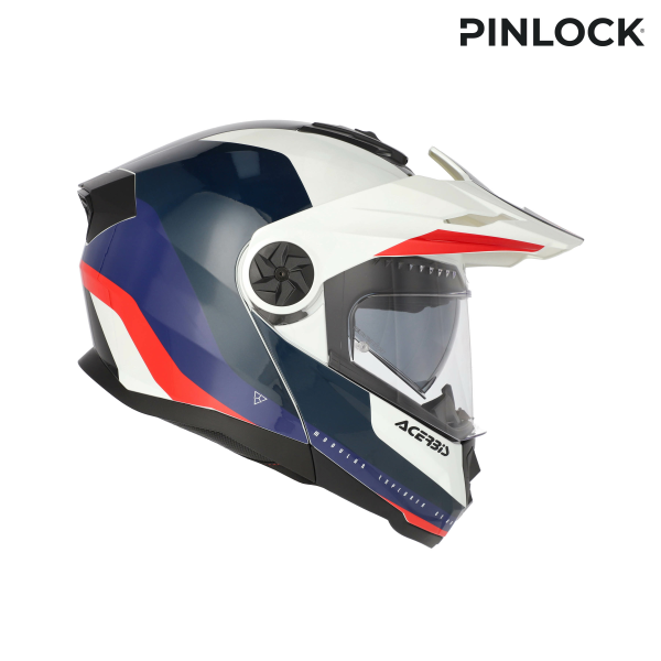 Acerbis Rider Graphic felhajtható sisak, fehér/kék/piros, S méret, 14, nordicamoto.ro