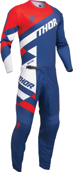 Tricou Copii Thor Sector Checker Blue/Red XS, 5, nordicamoto.ro