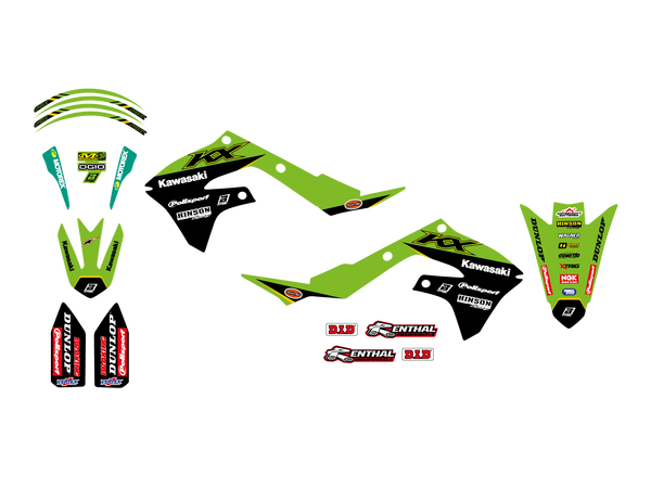 Replica Team Graphic Kits Black, Green, 2, nordicamoto.ro