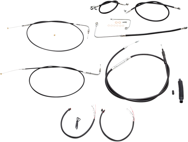 Complete Black Vinyl Braided Handlebar Cable/brake Line Kit Black, 1, nordicamoto.ro