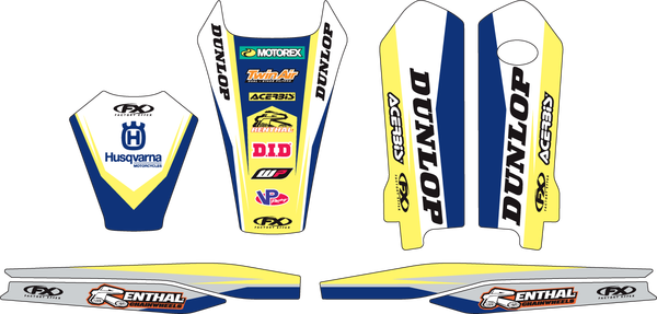 Trim Kit Graphics Blue, White, Yellow, 1, nordicamoto.ro