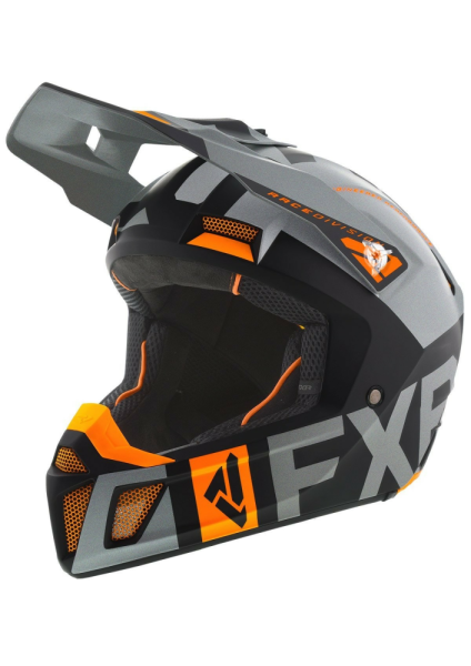 FXR Clutch Evo motoros sisak, fekete/világosszürke/narancssárga, M-es méret, 1, nordicamoto.ro