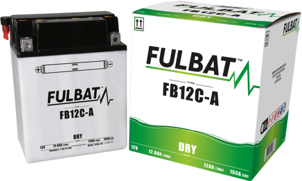 Moto Fulbat FB12C-A száraz 12 V-os, 12,6 Ah-s, 155 A-es akkumulátor – elektrolittal együtt, 2, nordicamoto.ro