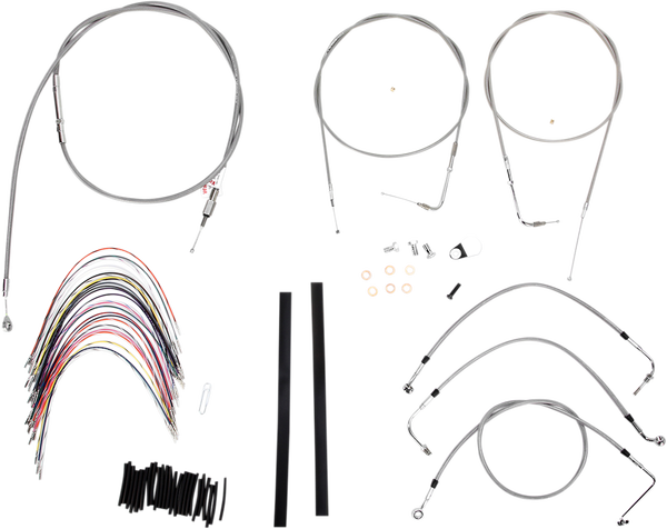 Complete Stainless Braided Handlebar Cable/brake Line Kit Silver, 1, nordicamoto.ro