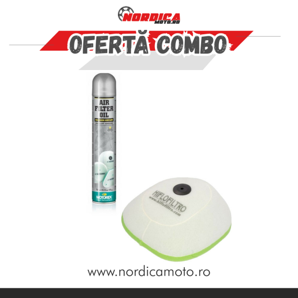 Motorex 750 ml-es légszűrő-tisztító spray készlet + KTM Hiflo Filtro légszűrő, 1, nordicamoto.ro