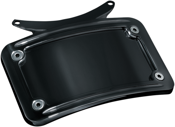 Curved License Plate Frame Gloss Black, 1, nordicamoto.ro
