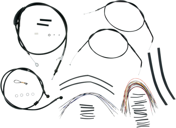 Complete Black Vinyl Handlebar Cable/line Kit For Ape Hanger Handlebars Black, 1, nordicamoto.ro
