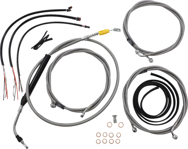 Complete Stainless Braided Handlebar Cable/brake Line Kit Silver, 1, nordicamoto.ro