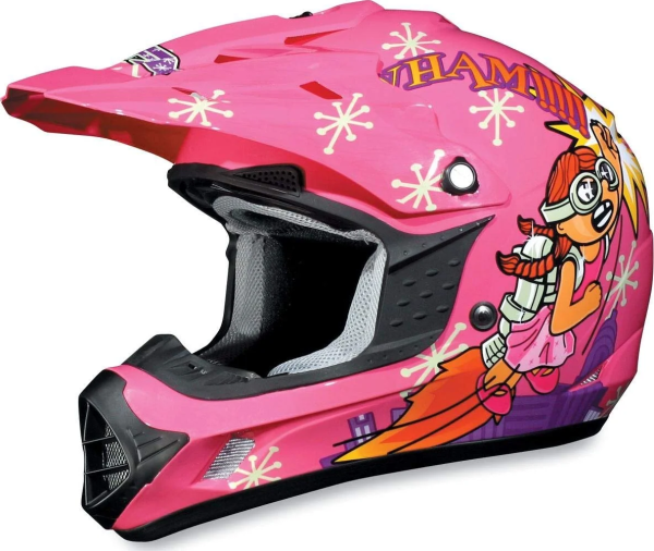 Youth Fx-17ye Rocket Girl Offroad Helmet Large Orange, Pink, Purple, White L, 1, nordicamoto.ro