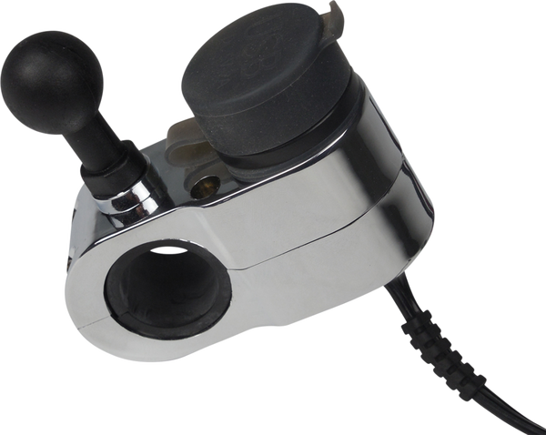 Dual Usb Port Charger With 1(r) Ball Mount Black, 2, nordicamoto.ro