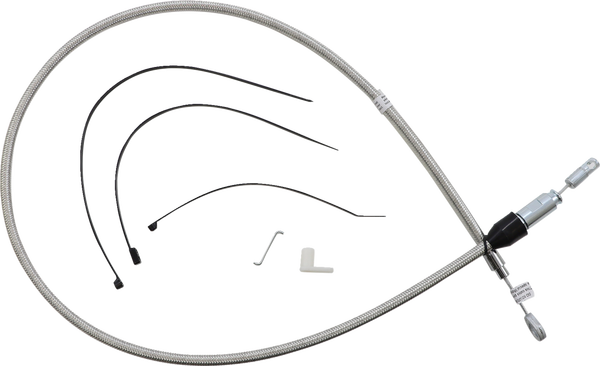 Polished Stainless Quick Connect Upper Clutch Cable Silver, 1, nordicamoto.ro