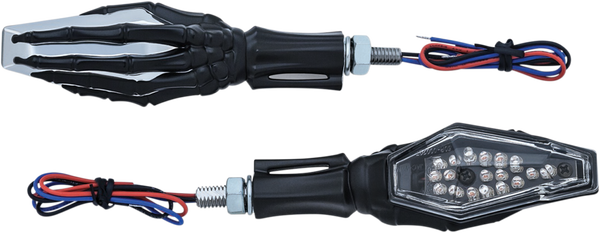 Skeleton Hand Turn Signals Black, 1, nordicamoto.ro