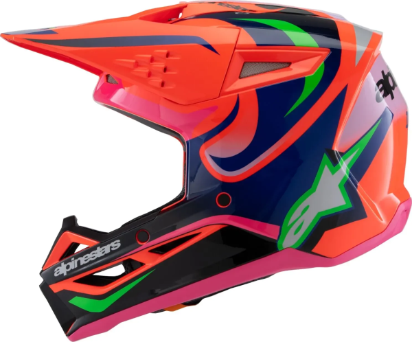 Alpinestars S-M3 Deegan gyermek sisak, narancssárga/rózsaszín/lila, M méret, 5, nordicamoto.ro