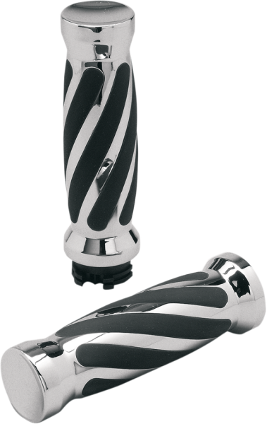 Custom Twisted Rubber Grips Black, 2, nordicamoto.ro