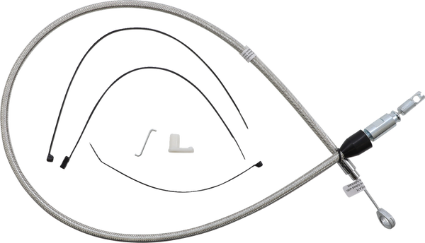Polished Stainless Quick Connect Upper Clutch Cable Silver, 1, nordicamoto.ro