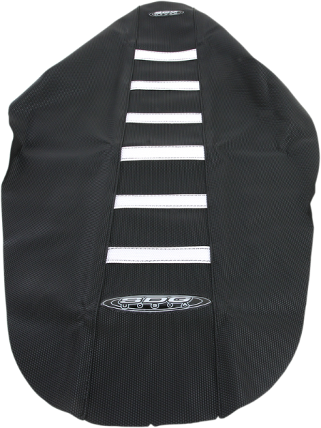 6-rib Gripper Seat Cover Black, White, 1, nordicamoto.ro
