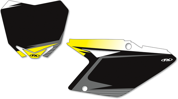 Pre-cut Graphic Number Plate Kit Black, 1, nordicamoto.ro