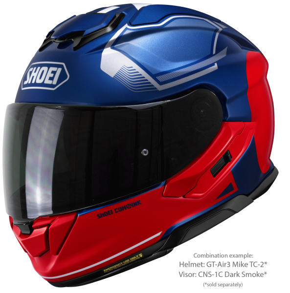 SHOEI GT-AIR3 MIKE TC-2 teljes arcú sisak, kék/piros, L-es méret, 7, nordicamoto.ro
