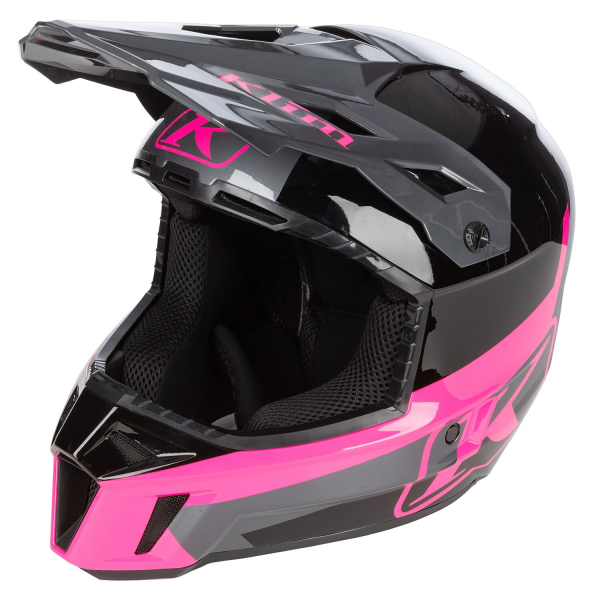 Klim F3 ECE Elevate Black motoros sisak – Knockout Pink, 40, nordicamoto.ro