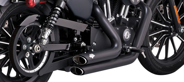 Shortshots Staggered Exhaust System Black, 2, nordicamoto.ro