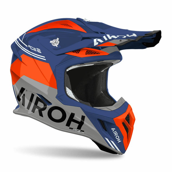 Airoh Aviator Ace 2 Fury motokrossz sisak, fényes égszínkék/narancssárga, M-es méret, 2, nordicamoto.ro