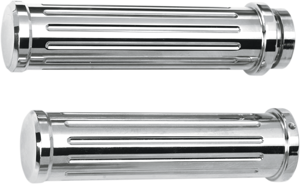 Chrome Billet Grips Silver, 2, nordicamoto.ro