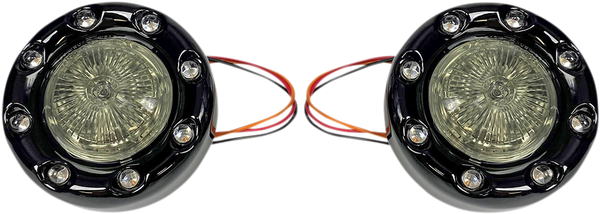 Probeam® Bullet Ringz 1157 Rear Turn Signals Gloss, Black, 2, nordicamoto.ro