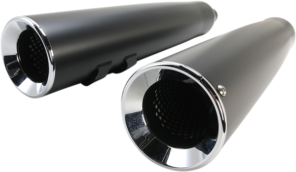 Powr-flo Slip-on Mufflers Black, 4, nordicamoto.ro