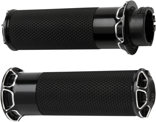 Fusion Beveled Grips Black, 2, nordicamoto.ro