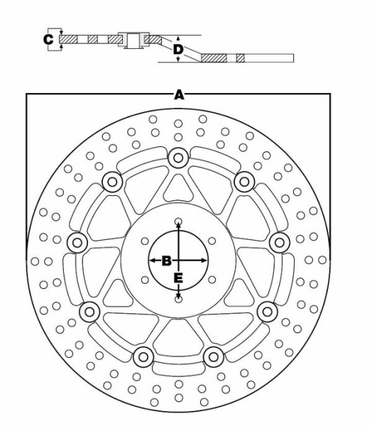 Round Fixed Brake Rotor Swing Design, 2, nordicamoto.ro