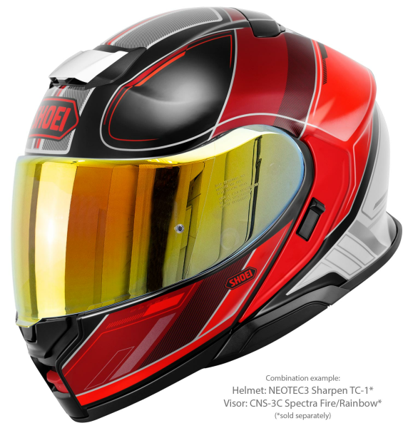 SHOEI NEOTEC3 SHARPEN TC-1 felhajtható sisak, fekete/fehér/piros, XS, 7, nordicamoto.ro