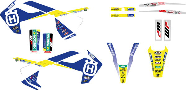 Trophy Graphic Kit With Seat Cover Yellow, White, Blue, 2, nordicamoto.ro