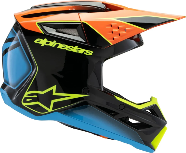 Alpinestars S-M3 Fray gyermek sisak, fekete/kék/narancssárga/sárga, S méret, 2, nordicamoto.ro