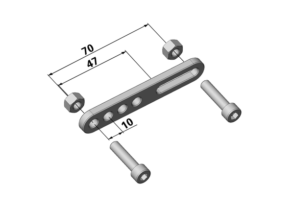 Brake Reservoir Relocator Bracket Silver, 1, nordicamoto.ro