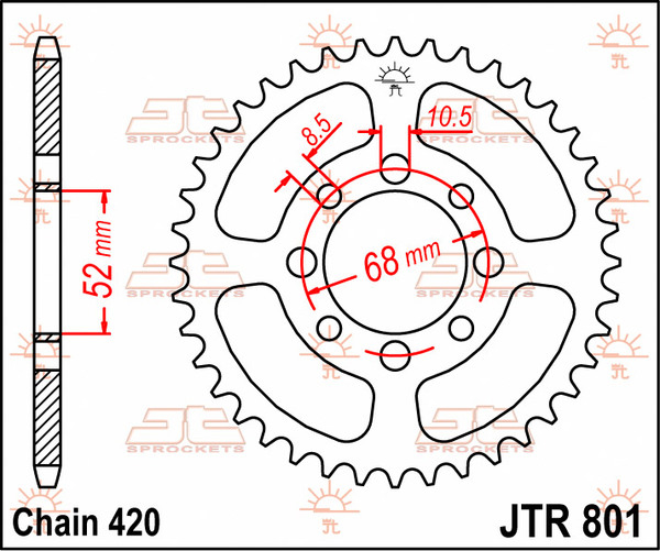 Rear Sprocket Natural, 1, nordicamoto.ro