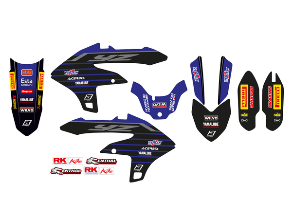 Graphics Kit With Seat Cover Black, Blue, Gray, 1, nordicamoto.ro