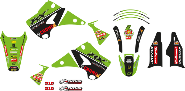 Graphic Kit Replica Team Kawasaki H&f 2022 Green, Black, 2, nordicamoto.ro