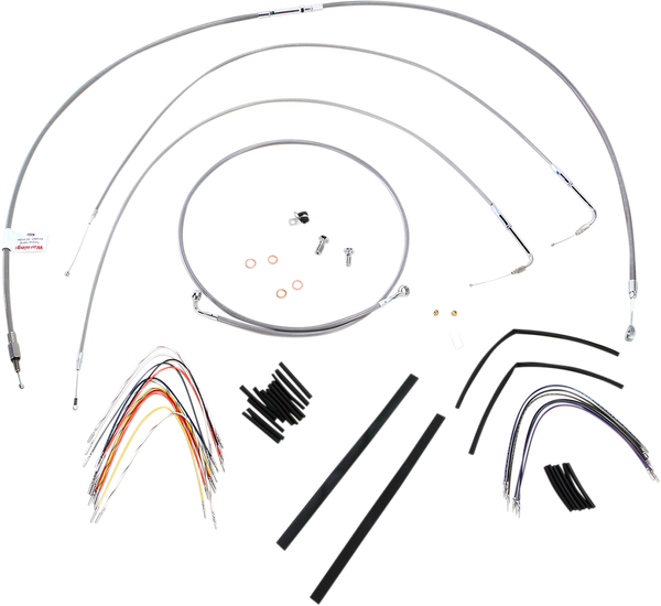Complete Stainless Braided Handlebar Cable/brake Line Kit Silver, 1, nordicamoto.ro