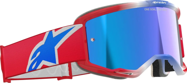 Alpinestars Vision 5 Corp Red / Mirror-Blue szemüveg, EGY MÉRET, 1, nordicamoto.ro