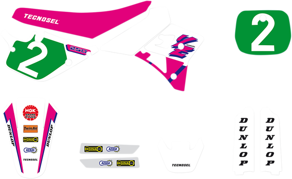 Graphics Kit Green, Pink, White, 1, nordicamoto.ro