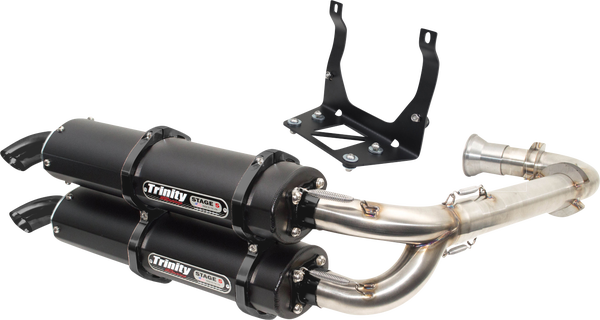 Stage 5 Dual Exhaust System Black, Brushed, 1, nordicamoto.ro