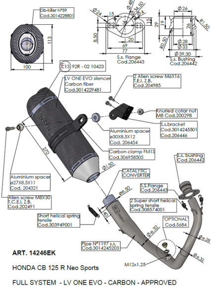 Lv One Evo Carbon Full-system Exhaust Black, Matte, 5, nordicamoto.ro