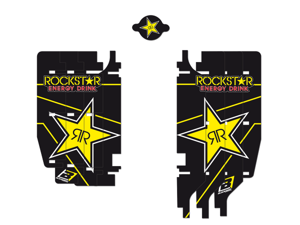 Rockstar Rad Louver Decals Black, Yellow, 3, nordicamoto.ro