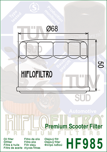 Filtru ulei YAMAHA XP500 TMAX Hiflofiltro HF985, 2, nordicamoto.ro