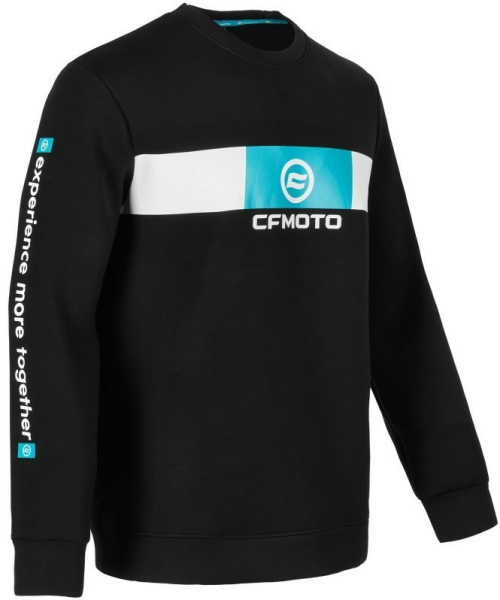CFMOTO EXPERIENCE MORE TOGETHER CASUAL SPORT PULÓVER – FEKETE/KÉK, 7, nordicamoto.ro