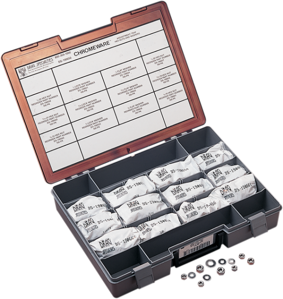 Washer And Hex Nut Assortment Silver, 1, nordicamoto.ro